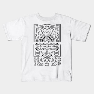 Tribal Sun and Waves Design Kids T-Shirt